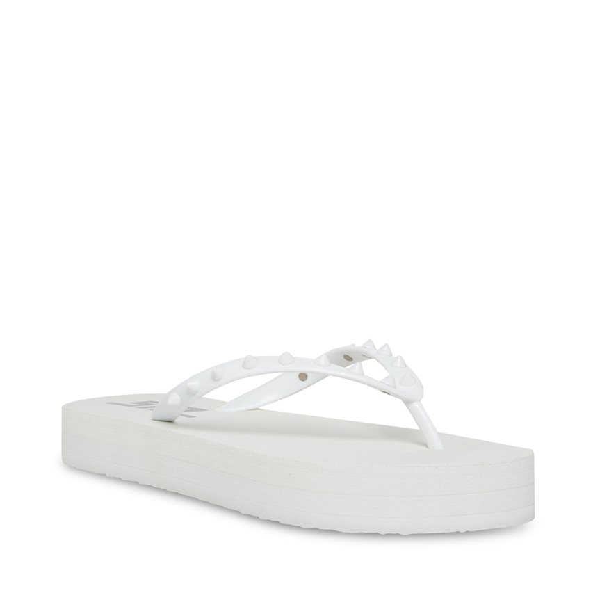 White Steve Madden Lumi Women's Flip Flops | PH 9485MXL